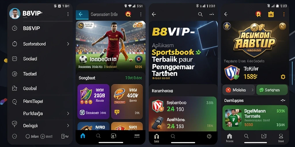 Tampilan utama B8VIP menunjukkan berbagai opsi taruhan olahraga.