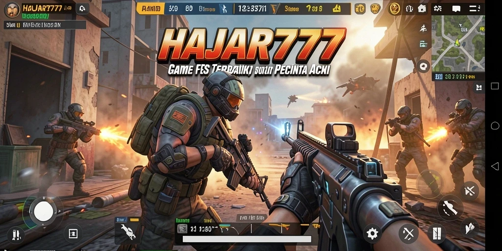 Tampilan aksi intens gameplay HAJAR777 dengan grafis memukau.