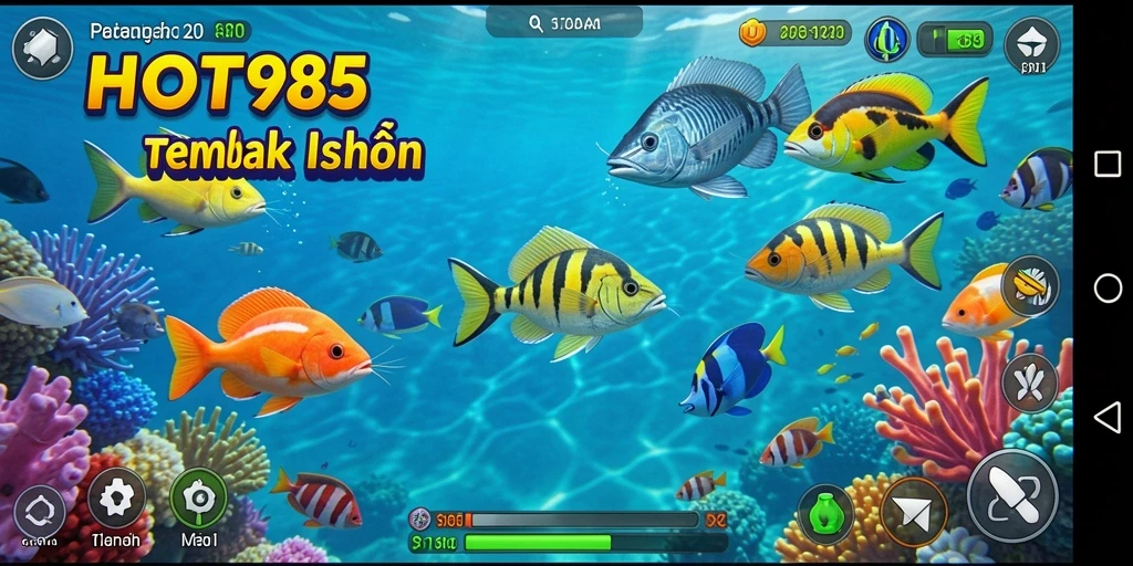 Tangkapan layar gameplay mendebarkan dalam HOT985 Tembak Ikan.