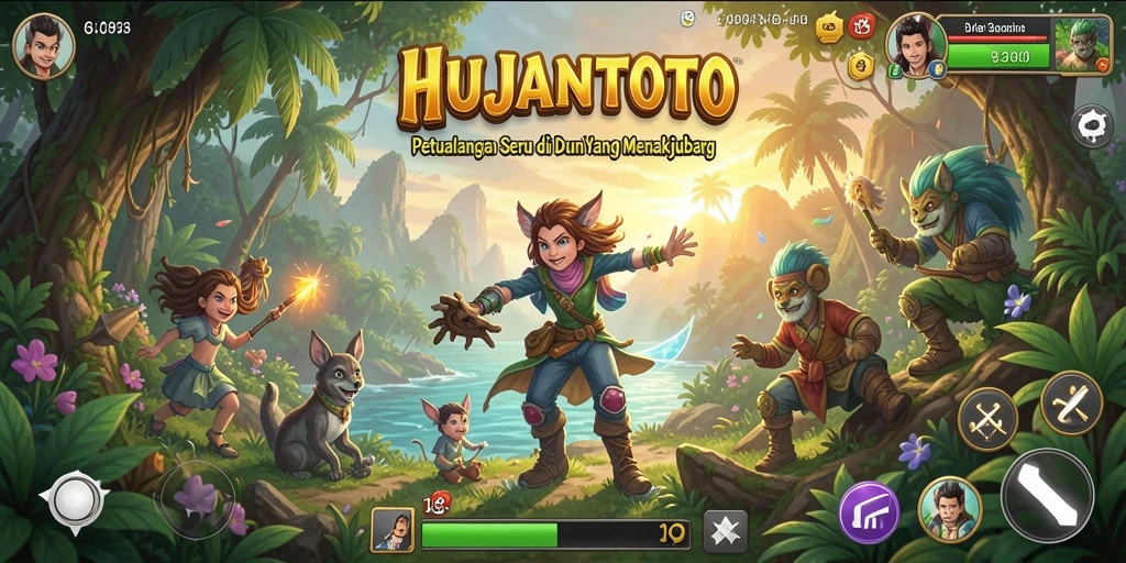 Tampilan gameplay menakjubkan di dalam HUJANTOTO.