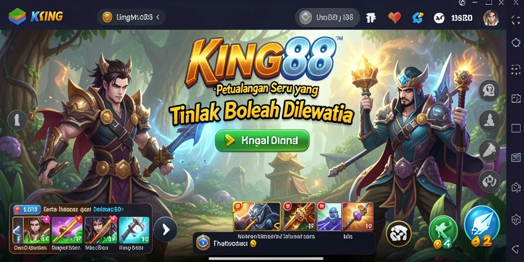 Gameplay KING88 yang menampilkan petualangan mendebarkan dan grafik menawan.