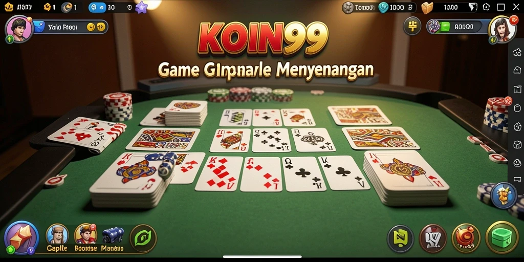 Screenshot gameplay KOIN99 menampilkan momen seru bermain Gaple.