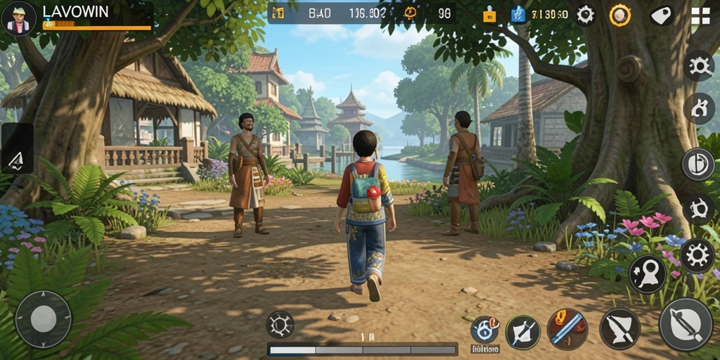 Tampilan menarik dari gameplay LAVOWIN yang penuh warna.