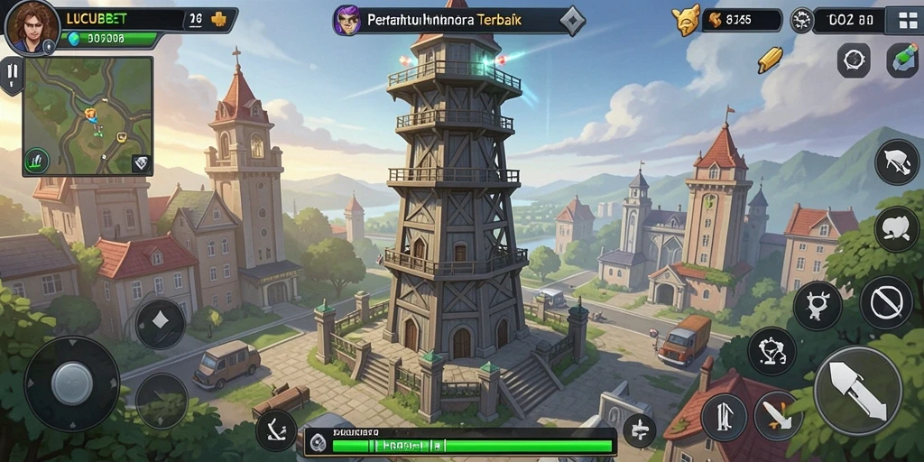 Tampilan gameplay seru LUCUBET dalam aksi Tower Defense.