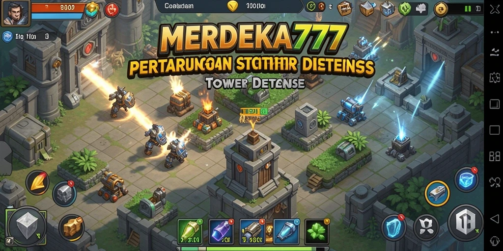 Tampilan gameplay <strong>MERDEKA777</strong> dalam aksi Tower Defense yang seru.