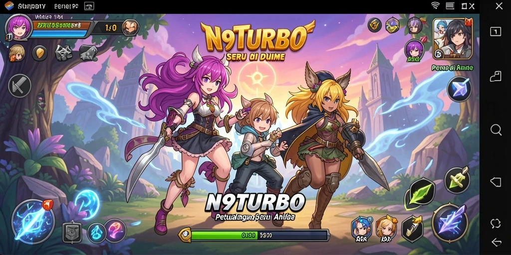 Screenshot N9TURBO menampilkan aksi seru dalam gameplay Anime.