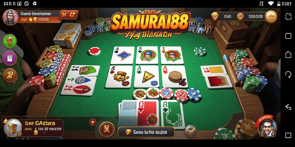 Tampilan gameplay menantang di SAMURAI88 saat bermain Gaple.