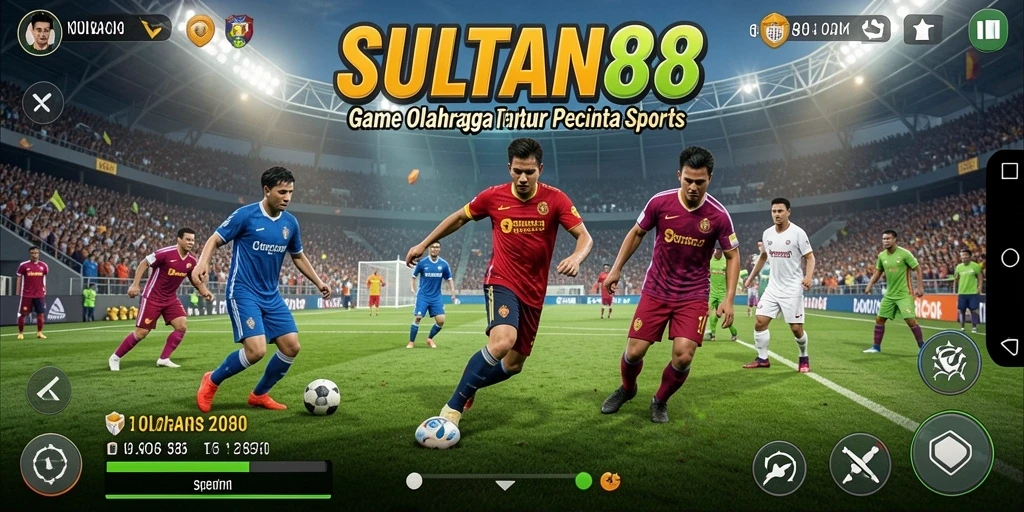 Tampilan menakjubkan dari pertandingan olahraga yang seru.