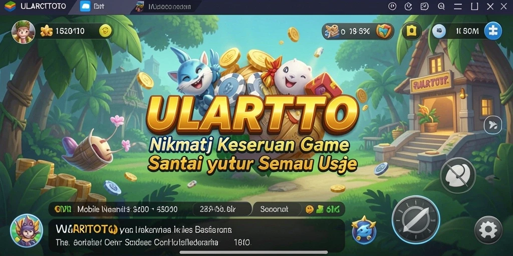 Tampilan seru dari gameplay ULARTOTO yang penuh warna.