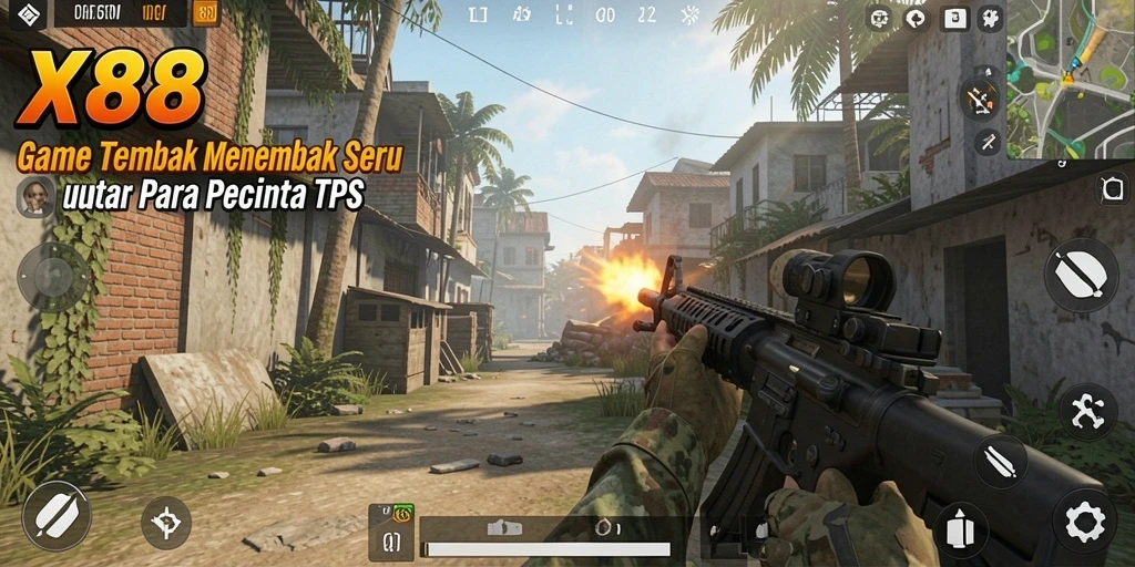 Gameplay seru X88 dalam pertempuran TPS yang mendebarkan.