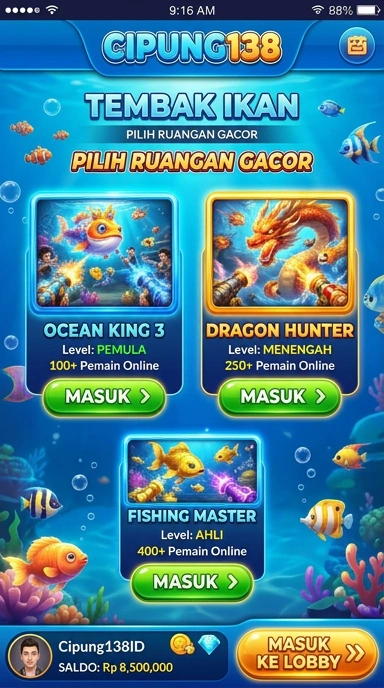 Tampilan antarmuka cipung138 yang bersih dan mudah digunakan.